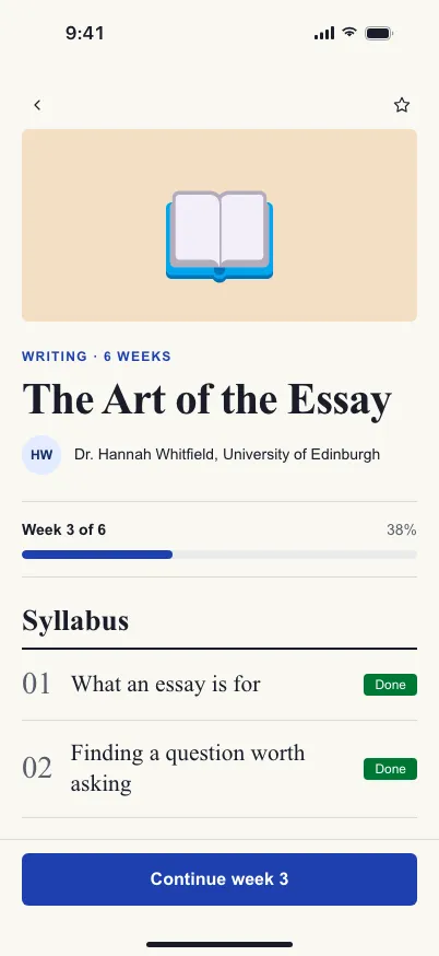 Education Clear: Course on mobile