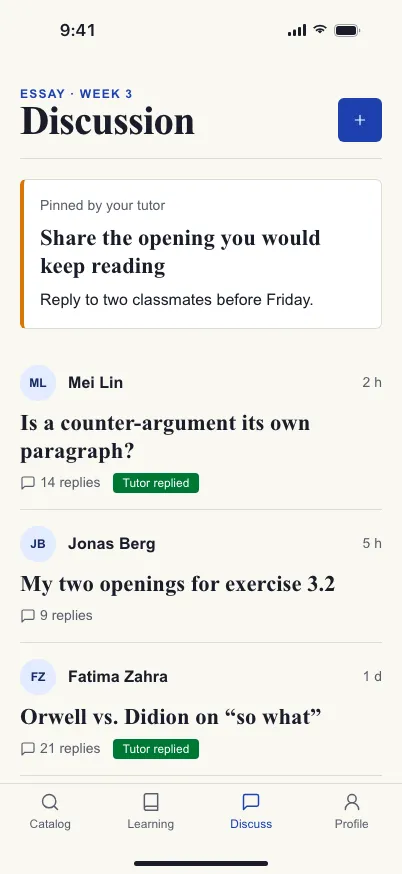 Education Clear: Discussion on mobile