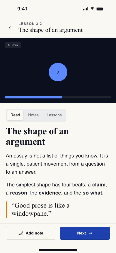Education Clear: Lesson on mobile