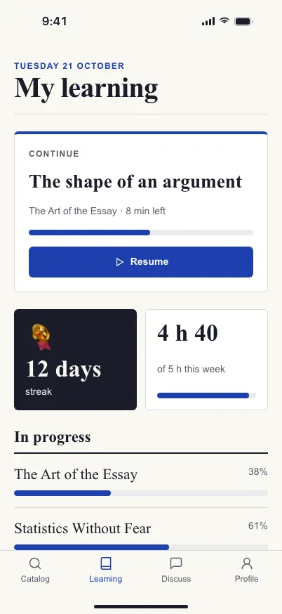 Education Clear: Progress on mobile