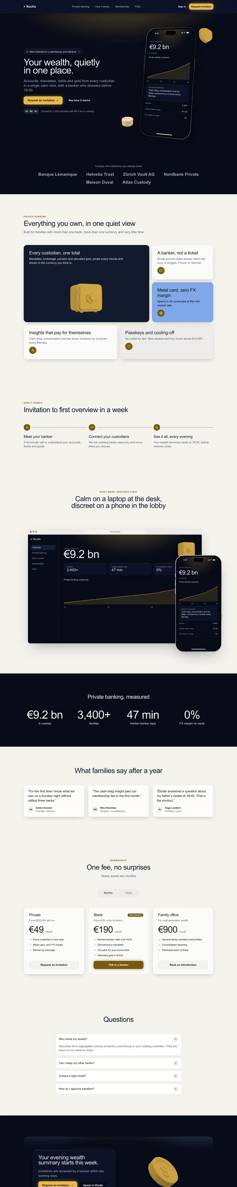Fintech Night landing page