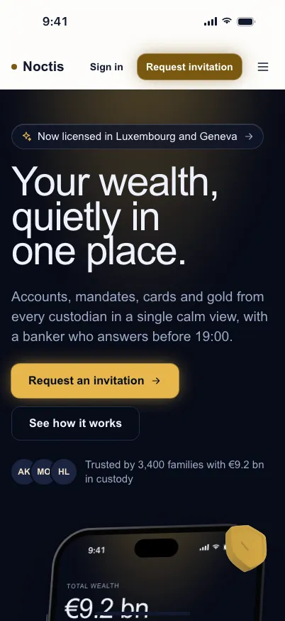 Fintech Night landing page on mobile