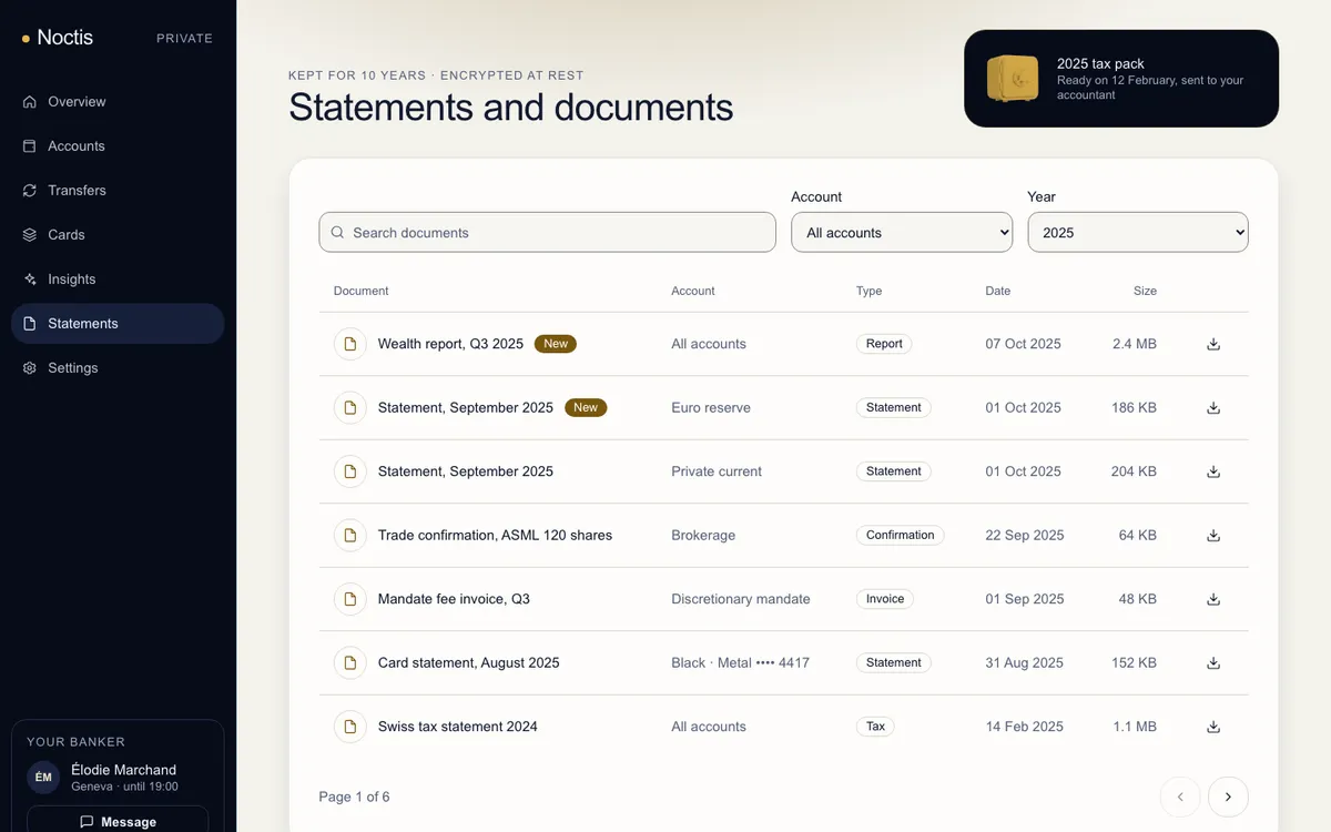 Fintech Night: Statements on desktop