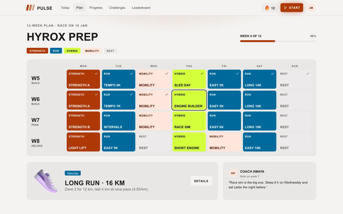 Fitness Energy: Plan on desktop