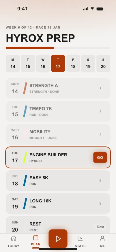 Fitness Energy: Plan on mobile