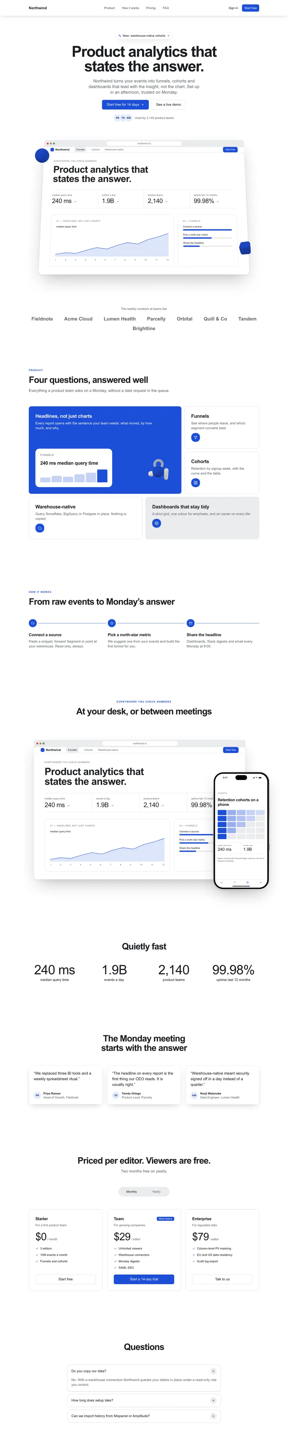 Minimal SaaS landing page